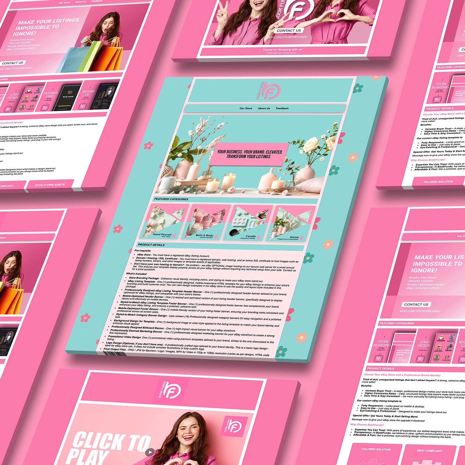 Premium eBay Store Branding for Bath, Beauty & Home Decor Businesses | HTML Temp