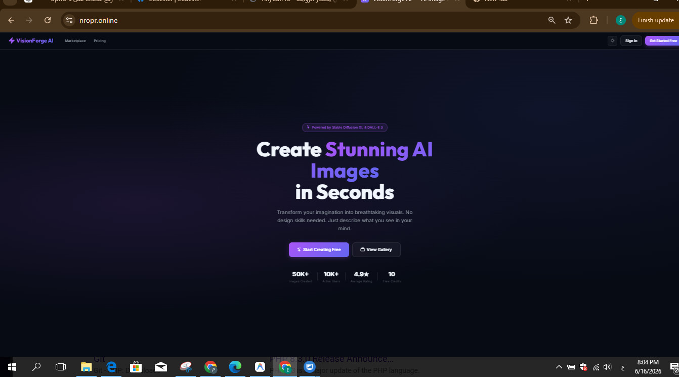 VisionForge AI SaaS Platform – AI Image Generator PHP Script