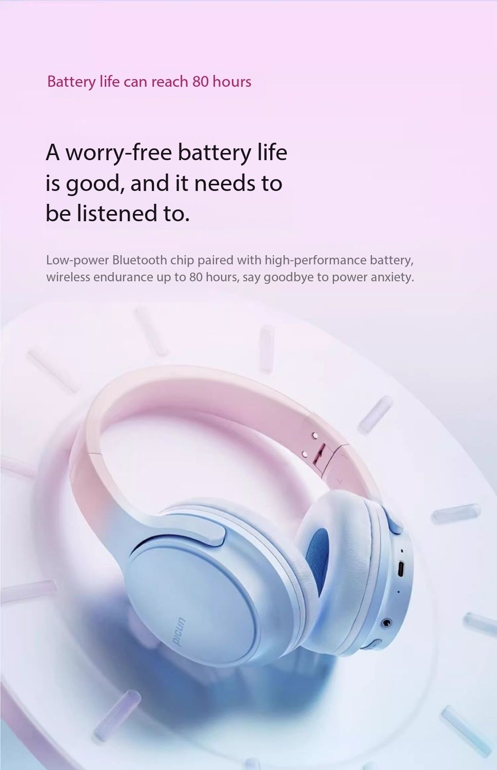 Pincun Queen Over-Ear Bluetooth Wireless Women’s Headset with Noise Cancellation