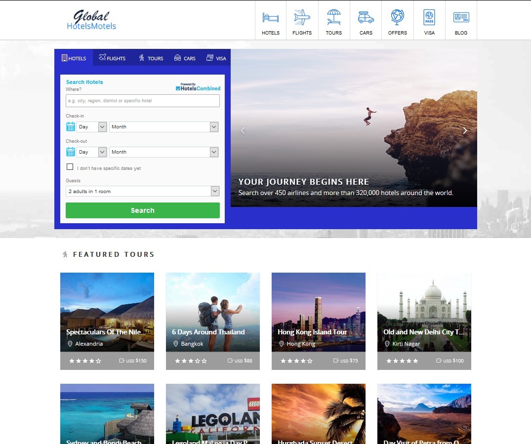 Travel Tours HOTELs FLIGHTs & CARs Online Travel Booking WebSite + Affiliates