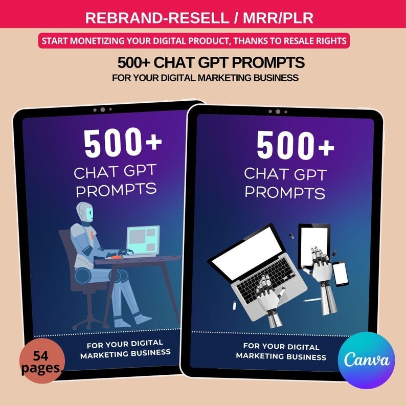 Ultimate AI Course/ Prompt Generator(canva Template) PLR Rights