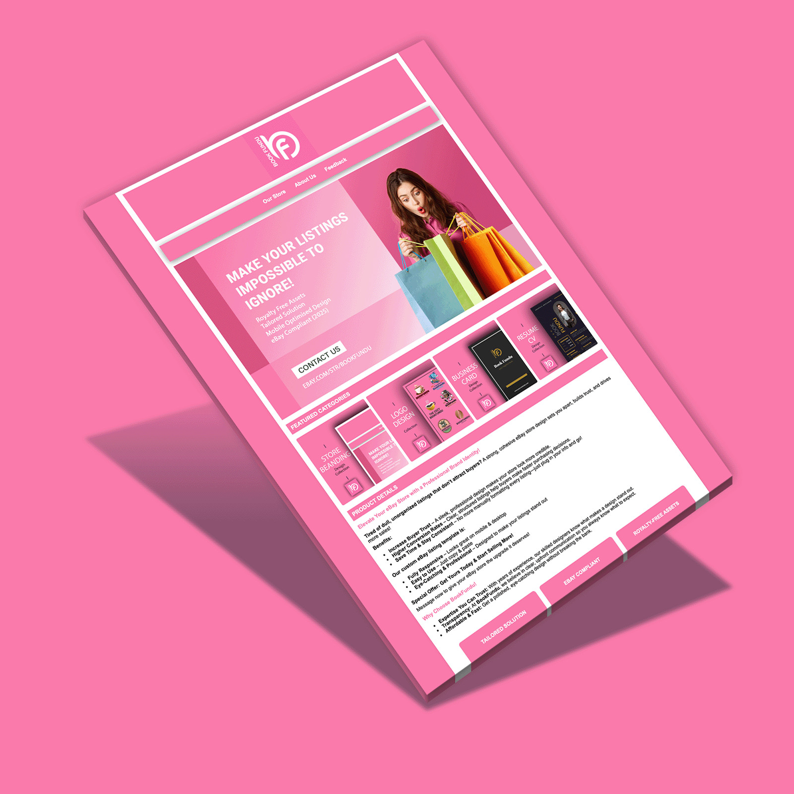 eBay Store Design & Eye-Catching HTML Listing Template | Fashion & Lifestyle