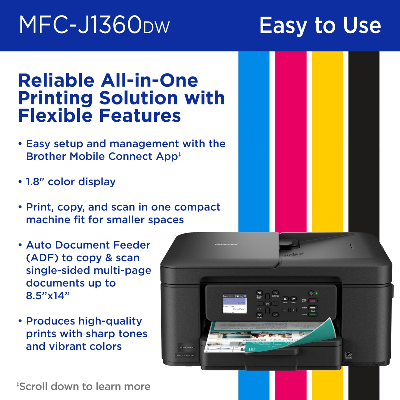 Professional Work Smart Wireless Device for Home Office – Color – J1360DW