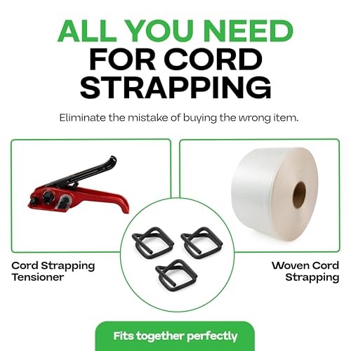 1/2″ Cord Strapping Buckles 100 Pack Heavy Duty Metal Wire Phosphate Coated