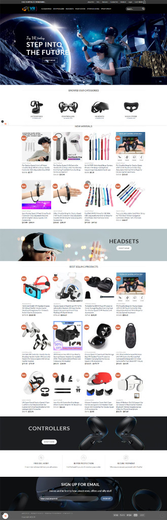 Virtual Reality Store, Drop Shipping / Affiliate / eCommerce Website