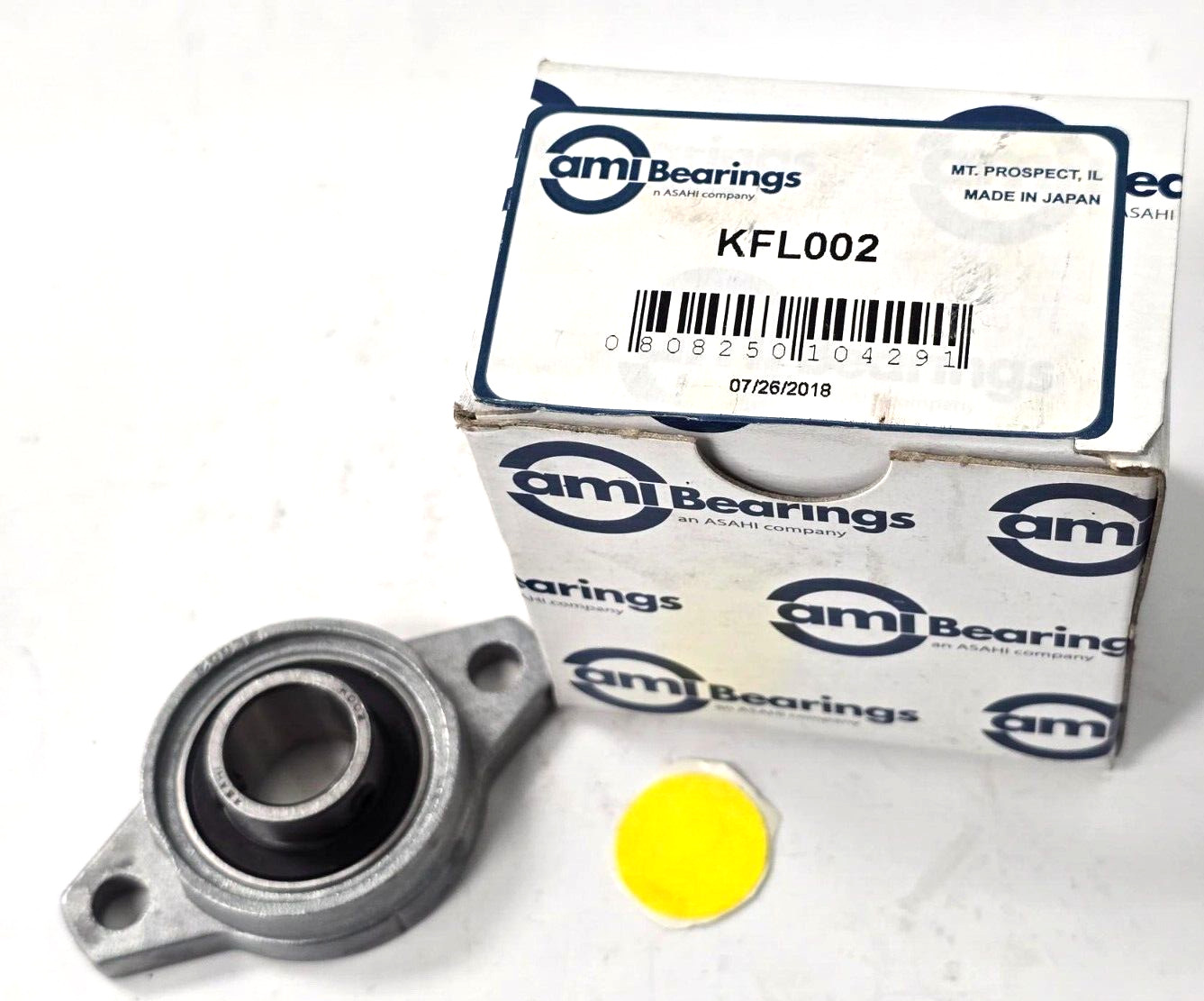AMIBEARINGS KFL002 FLANGE-MOUNT BALL BEARING UNIT; I.D. 15MM; O.D. 42MM; L. 67MM