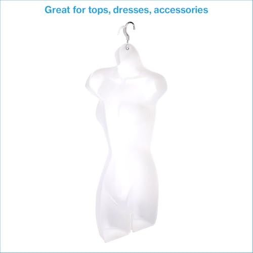 SSWBasics Female Mannequin Torso Hanging Display Form Women’s Sizes 5-10 Frosted