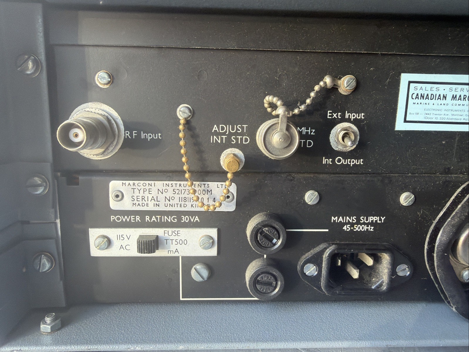 Marconi TF2173 Digital Synchronizer 1MHz RF Standard Instrument