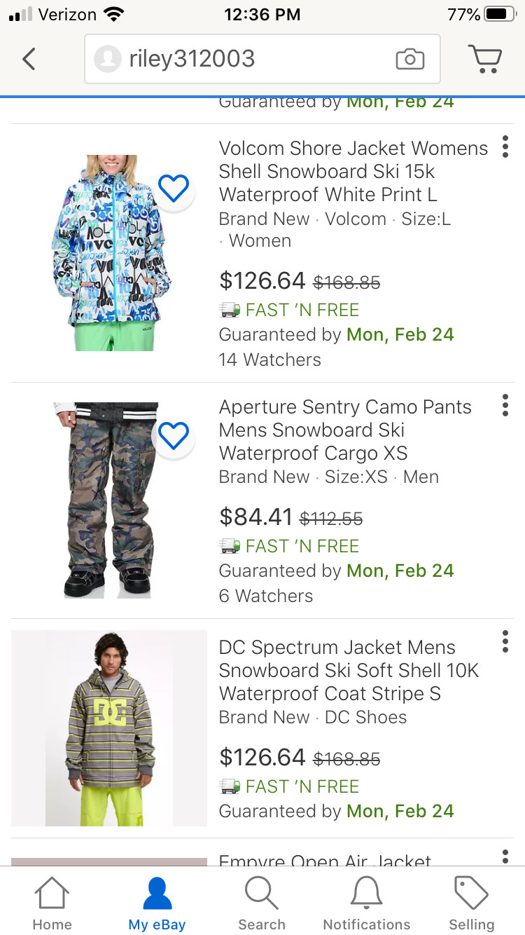 eBay Business Resale Store Inventory Wholesale Ski Snowboard Clothing