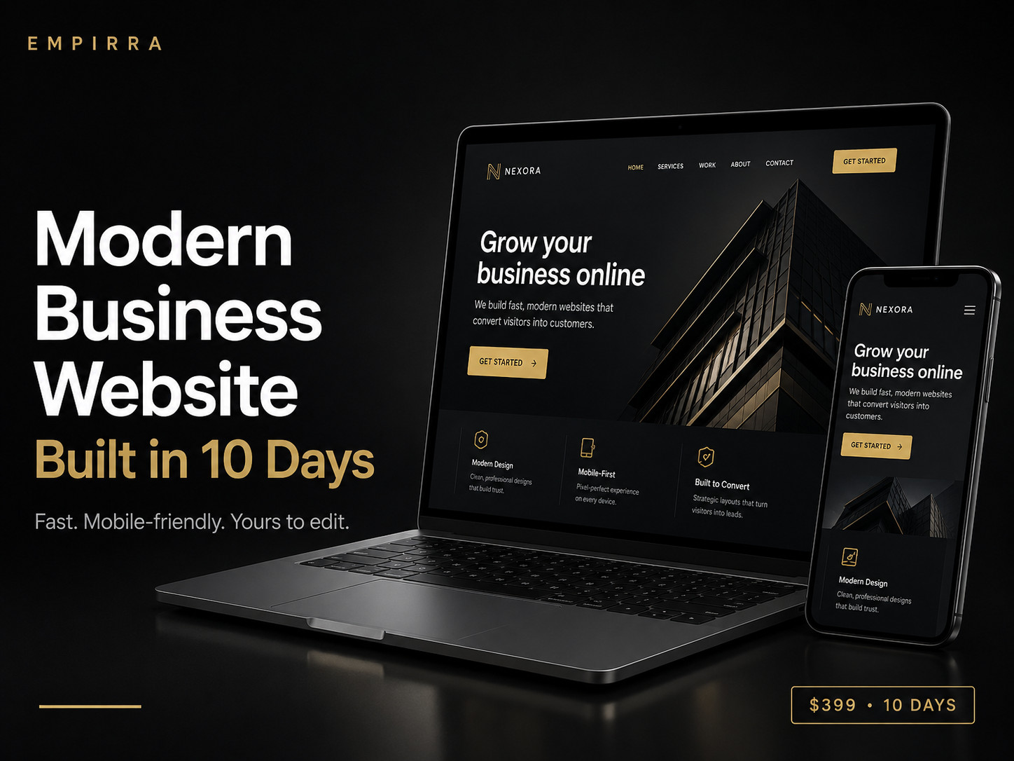 Professional One Page Website Design — Mobile Responsive, SEO, 7 Day Delivery
