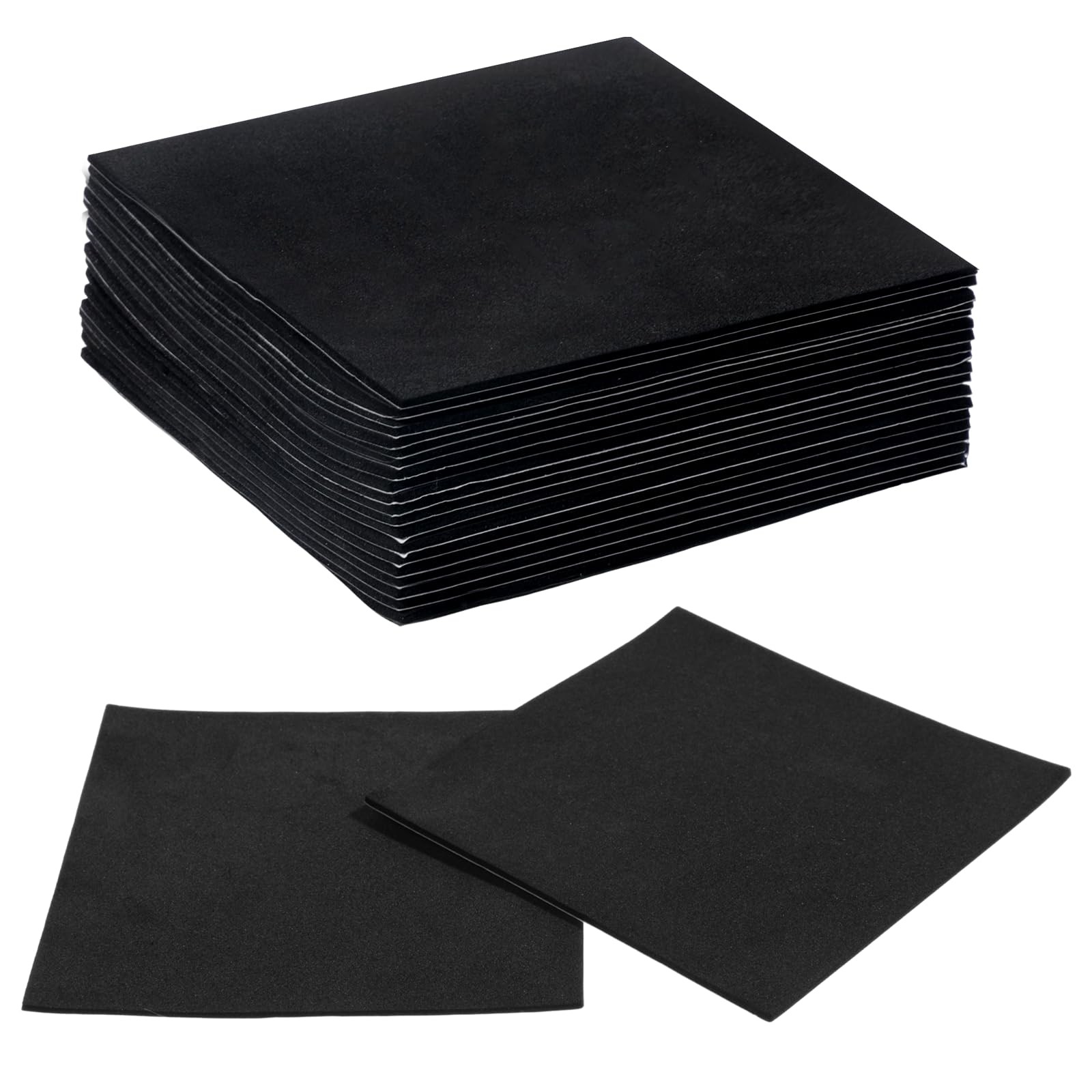 22 Pcs Adhesive Foam Padding 4×4 Inch Black Self Stick Neoprene Rubber Sheets