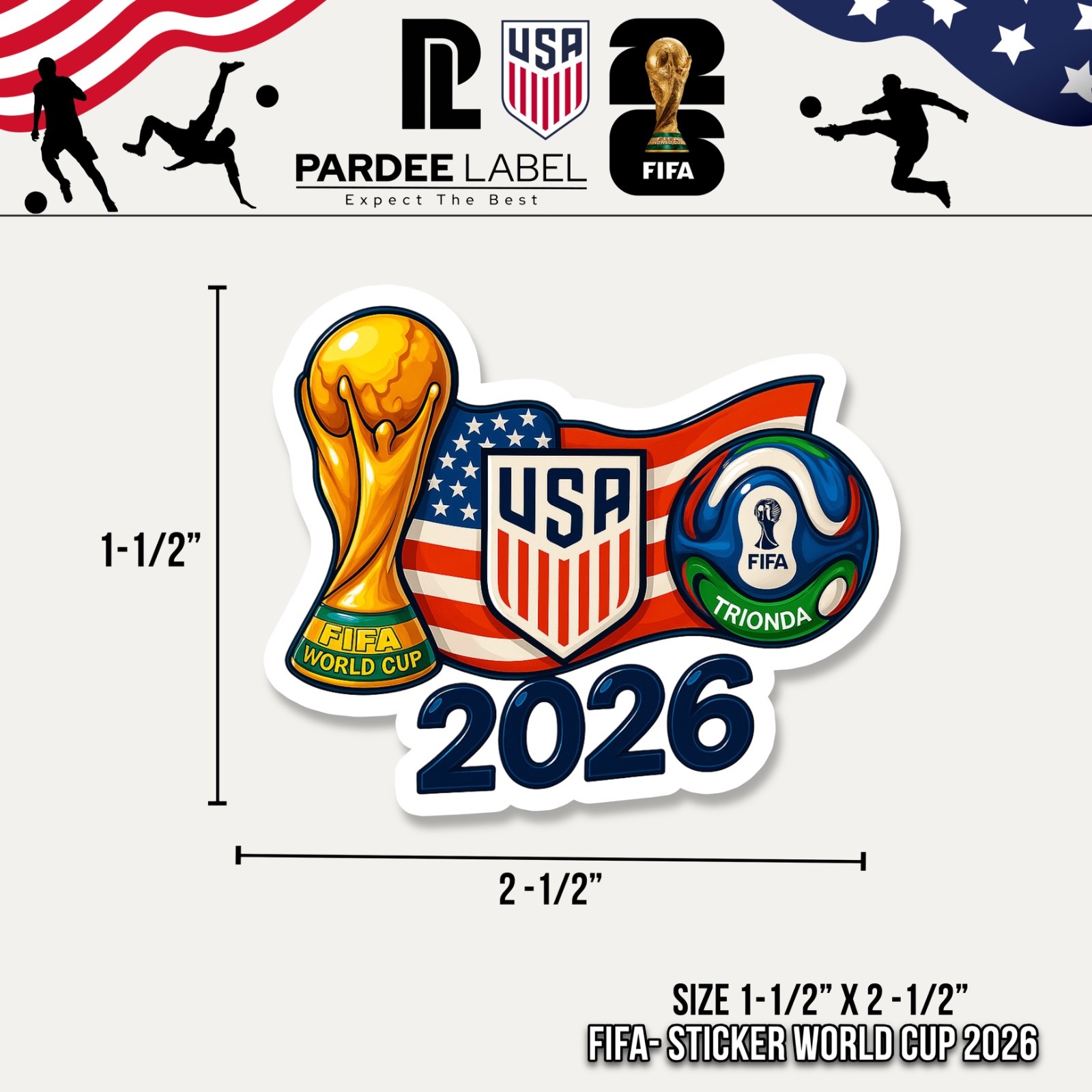 FIFA World Cup 2026 USA Stickers – Pack of 12 | High Quality Gloss Vinyl | 1.5”