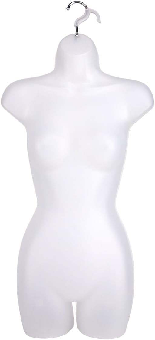 SSWBasics Female Mannequin Torso Hanging Display Form Women’s Sizes 5-10 Frosted