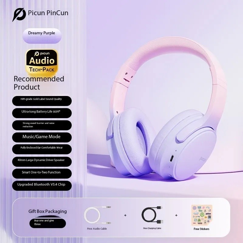 Pincun Queen Over-Ear Bluetooth Wireless Women’s Headset with Noise Cancellation