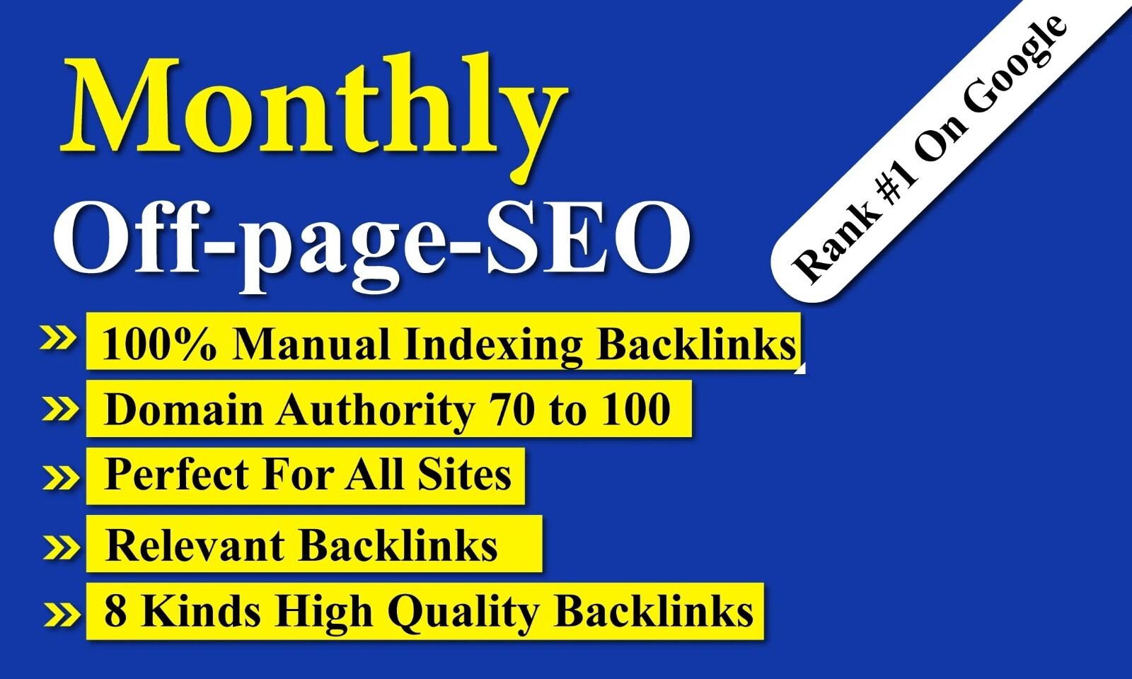 Monthly off page SEO Service with Whitehat Manual Backlinks (Bronze Package)
