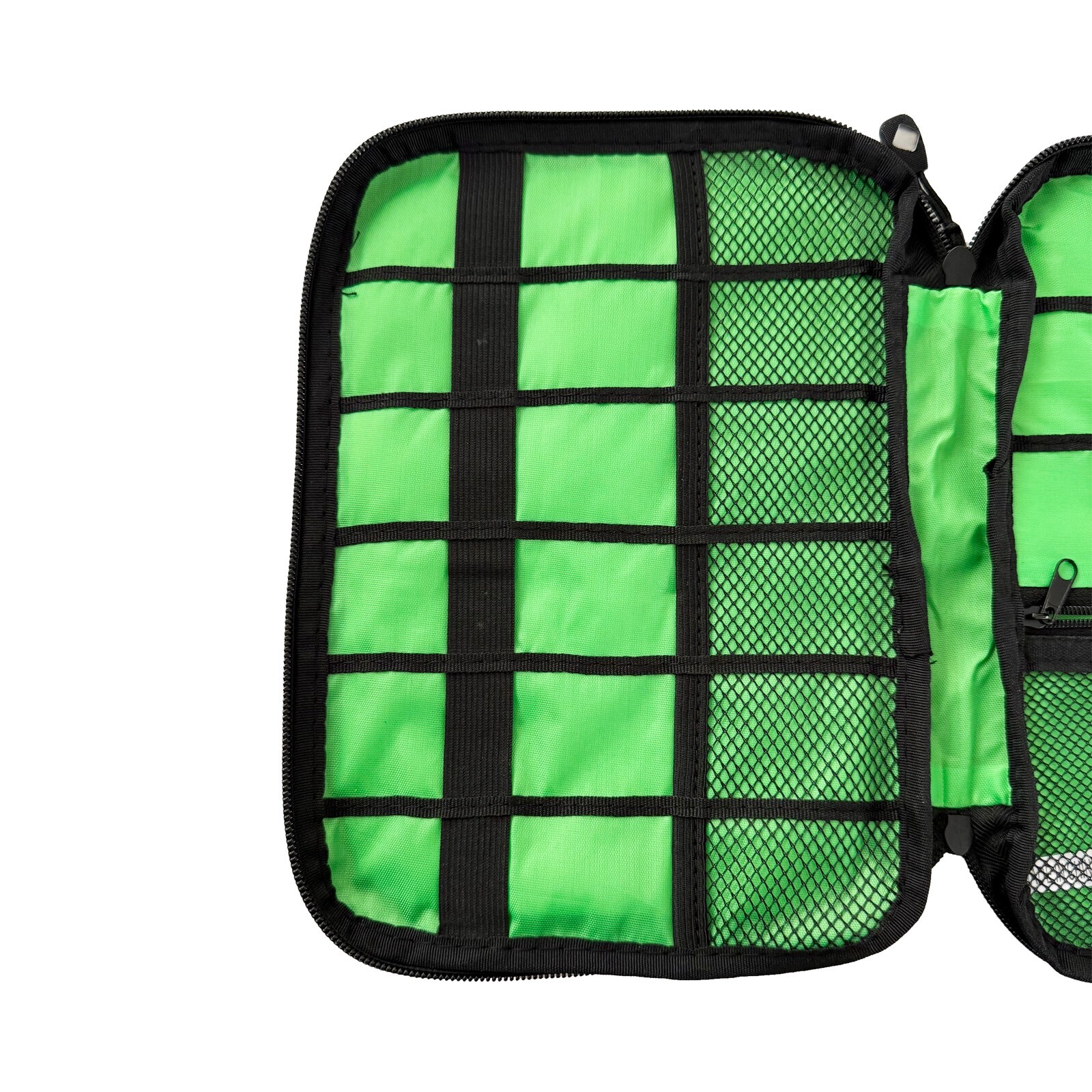 Storage Bag Mobile Phone Data Cable Portable Large Mesh Pocket Two-Way Zipper