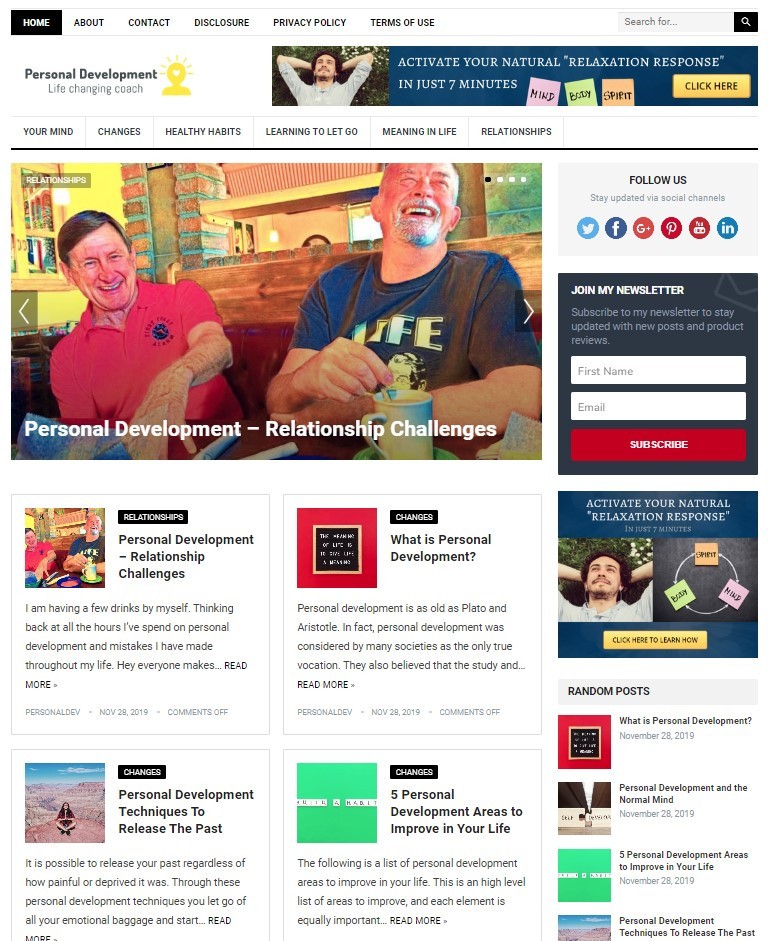 DFY PERSONAL DEVELOPMENT WORDPRESS THEME+FREE SETUP PRE-DESIGNED BANNERS AND ADS