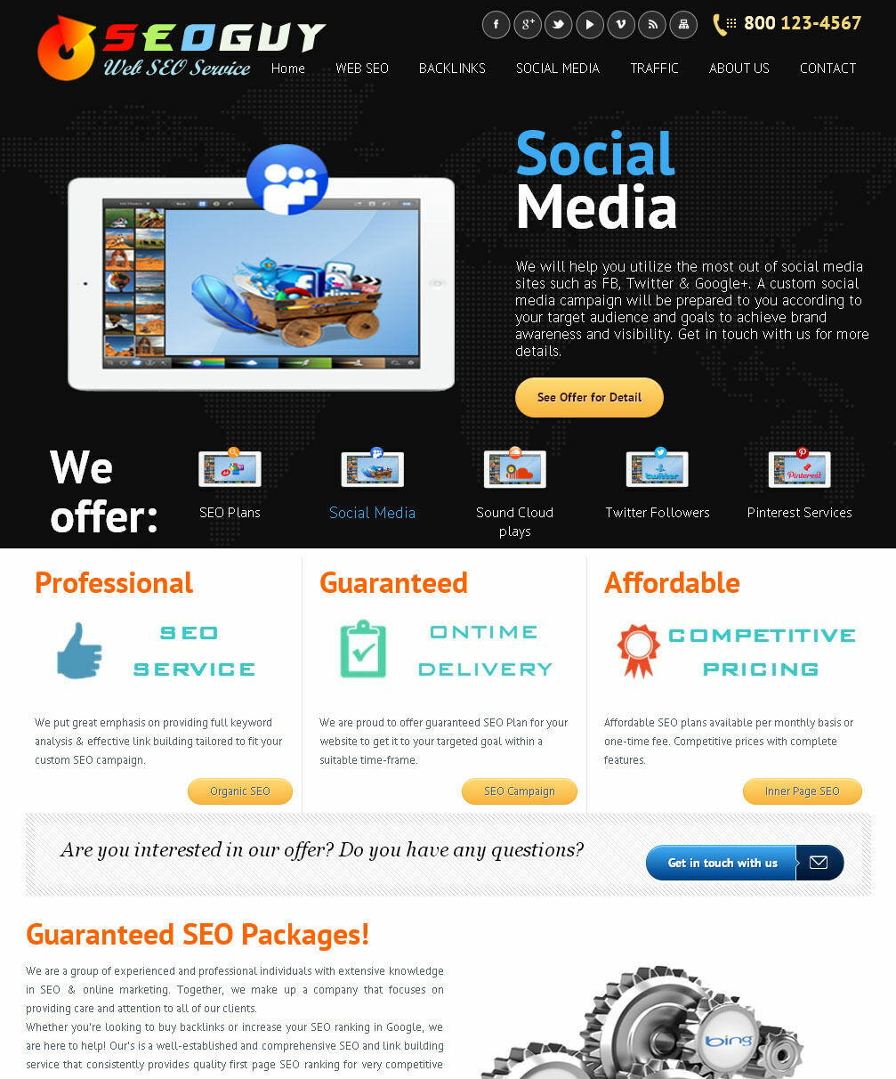 SEO Social Marketing, Backlink Services Reseller Website, Free Hosting with SSL