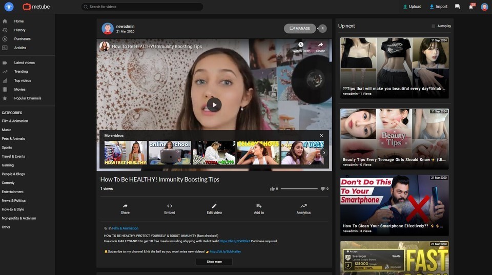 Videos Sharing Website, You Tube Clone | Free Hosting