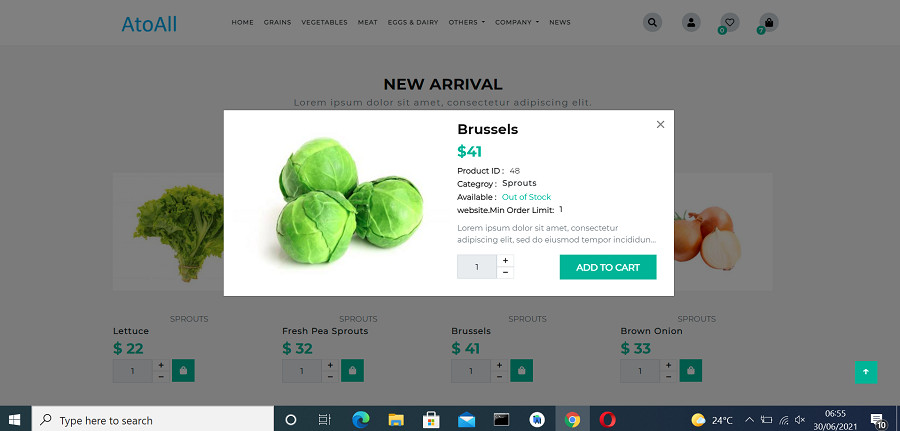 Grocery Store ios and android app with delivery app and website for shop