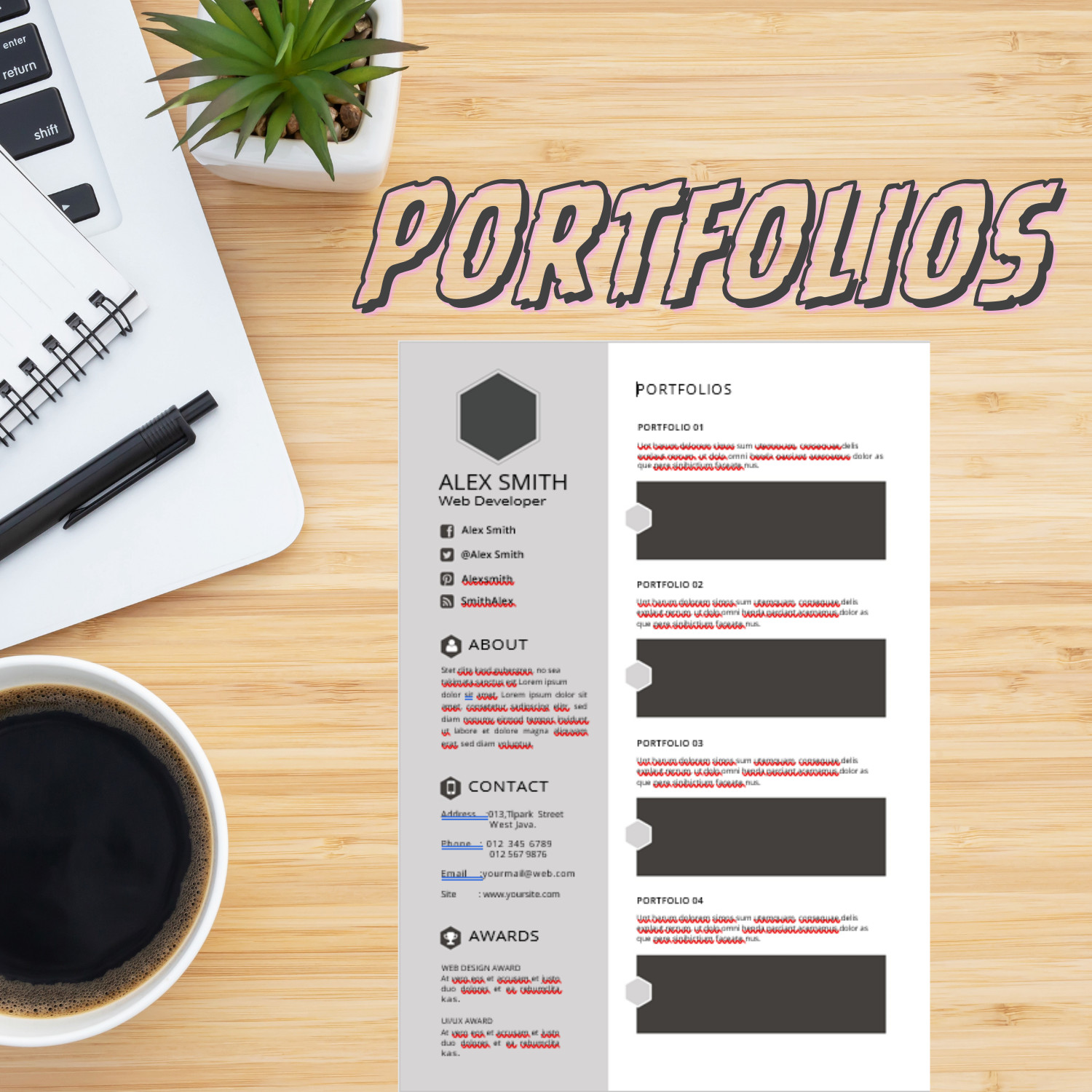 Resume Word Templates 230+ CV Covers, Portfolios, Single, Double Page & Bonus