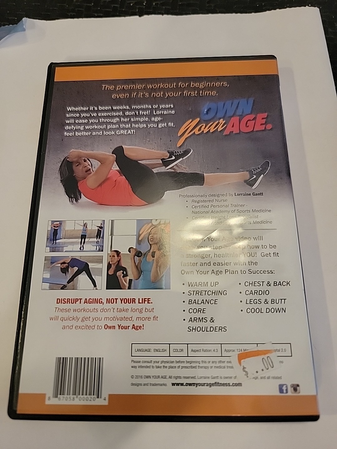 Own Your Age Workout DVD By Lorraine–7 Wotkouts To Disrupt Aging-exc Condition