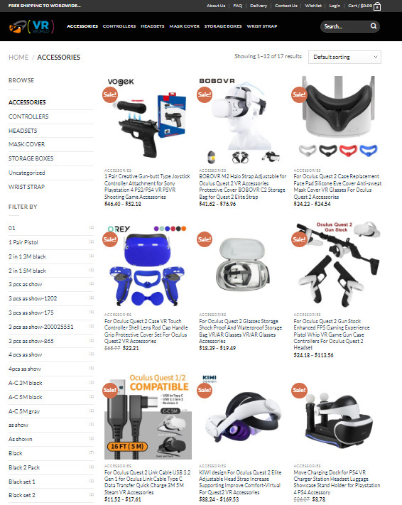 Virtual Reality Store, Drop Shipping / Affiliate / eCommerce Website