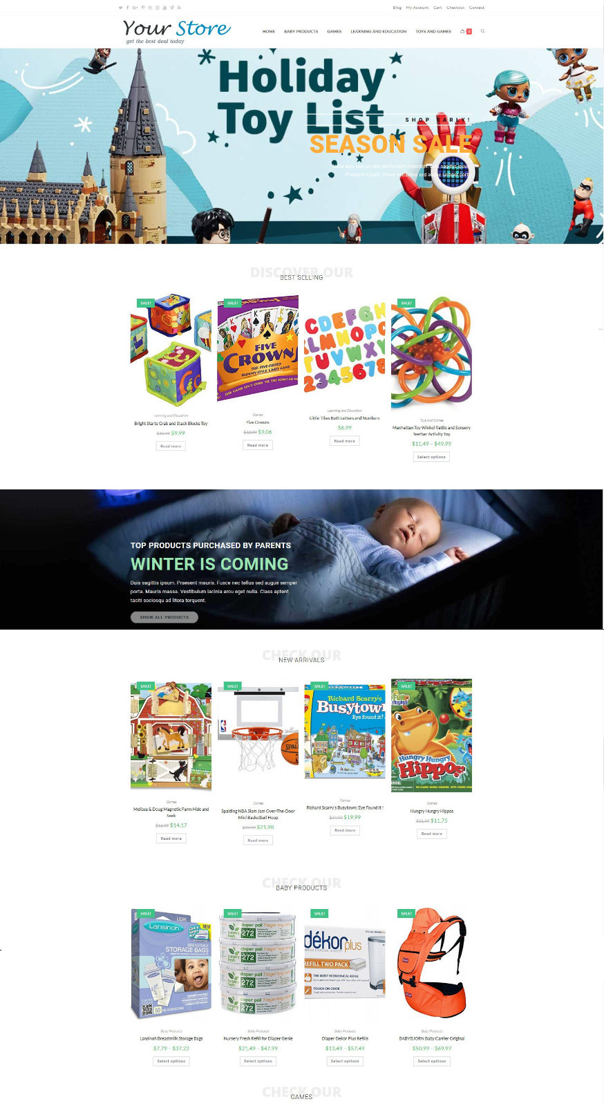 Toys Games Store – Amazon Affiliate + eCommerce Website + Free Hosting
