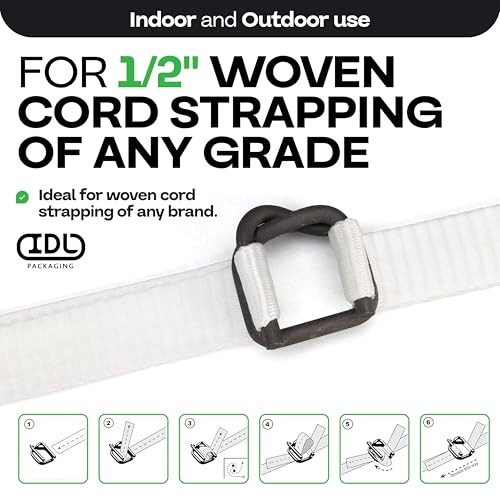 1/2″ Cord Strapping Buckles 100 Pack Heavy Duty Metal Wire Phosphate Coated