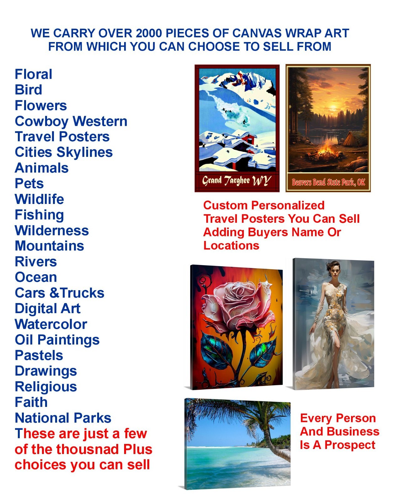 HOME BASE FINE ART BUSINESS Work From Home Selling Canvas Wrap Art Prints Poster
