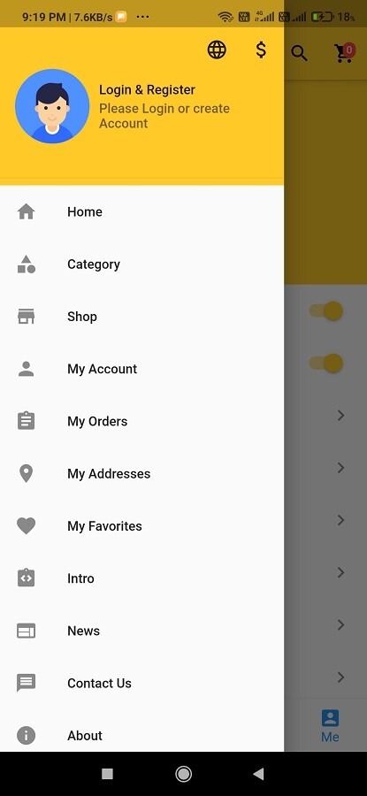 Grocery Store ios and android app with delivery app and website for shop