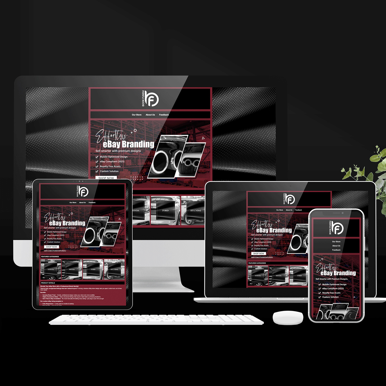 Custom eBay Motors Storefront Design & Listing Template – Automotive Industry