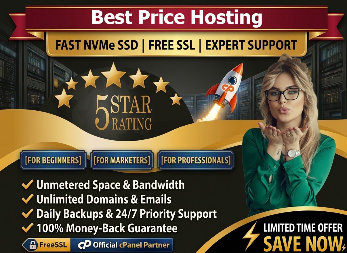 Best Price Hosting – 🥇Unlimited SSD + SSL + Email 24/7 Support | Only $14.99/Yr