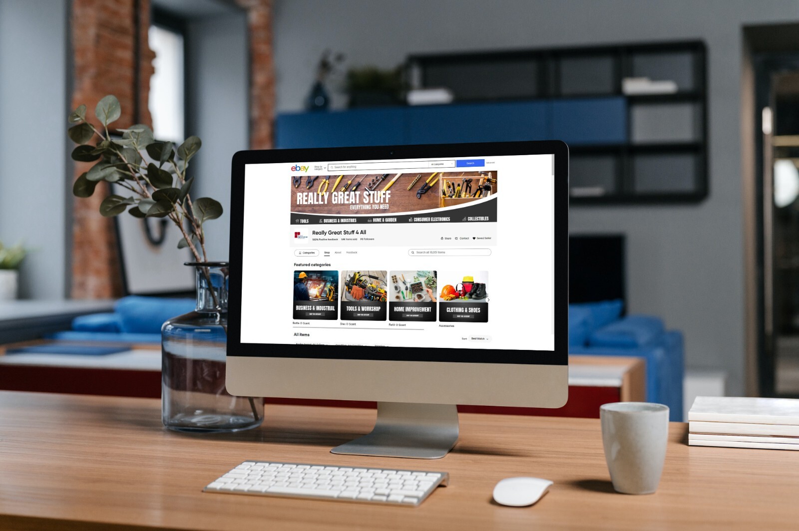 ebay store listing template logo design and 60 sec video Furniture Home interior
