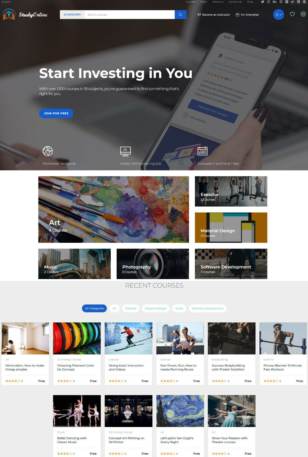 Online Education, School Website + Free Hosting