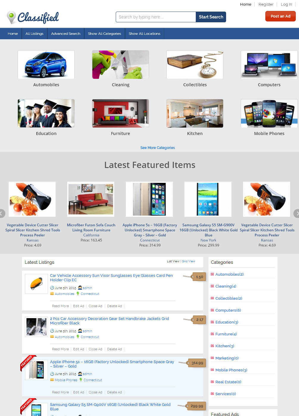 Classified Ads Website with Google Maps and Street View + Free Hosting