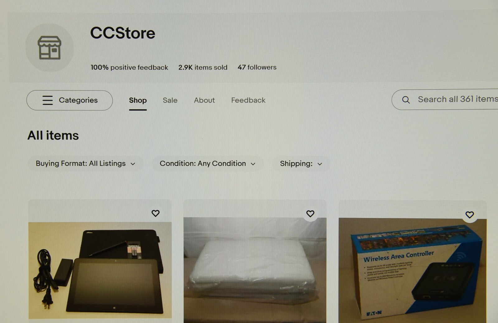 eBay store Inventory for sale – 200 items – 300 pieces – listed for $210,000