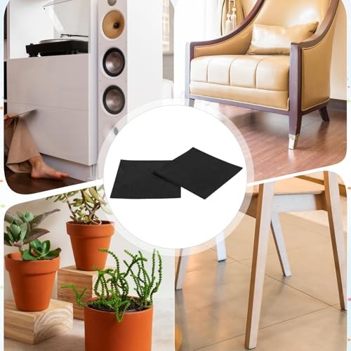 22 Pcs Adhesive Foam Padding 4×4 Inch Black Self Stick Neoprene Rubber Sheets