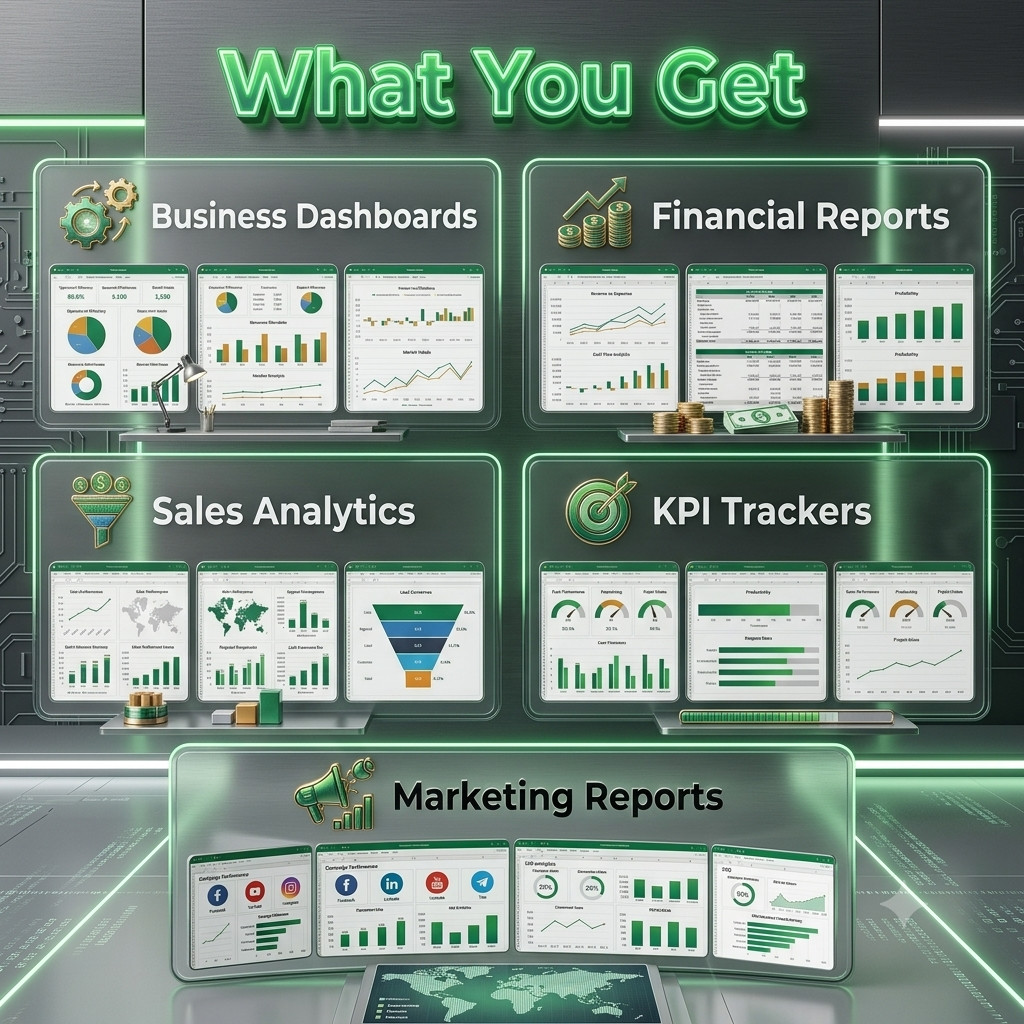 8000+ Excel Dashboard Templates Bundle | KPI Finance Sales Business Reports✅