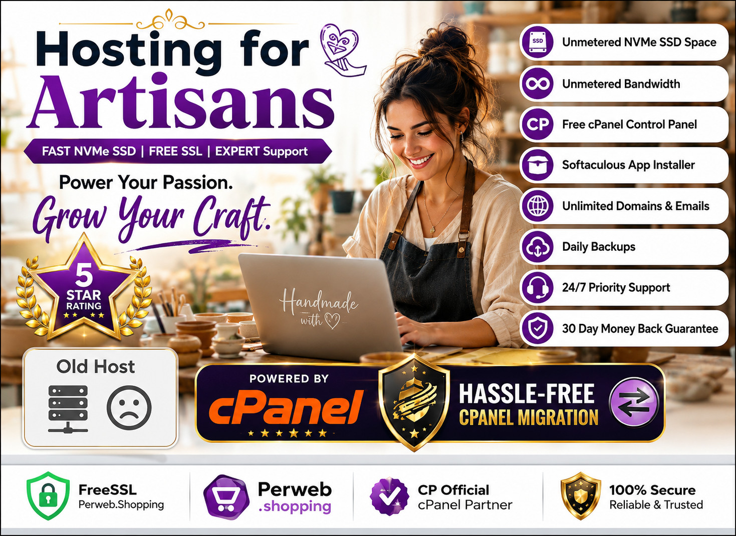 Hosting for Artisans – 🎭Unlimited Fast SSD, SSL, 24/7 Support | Just $14.99/Yr