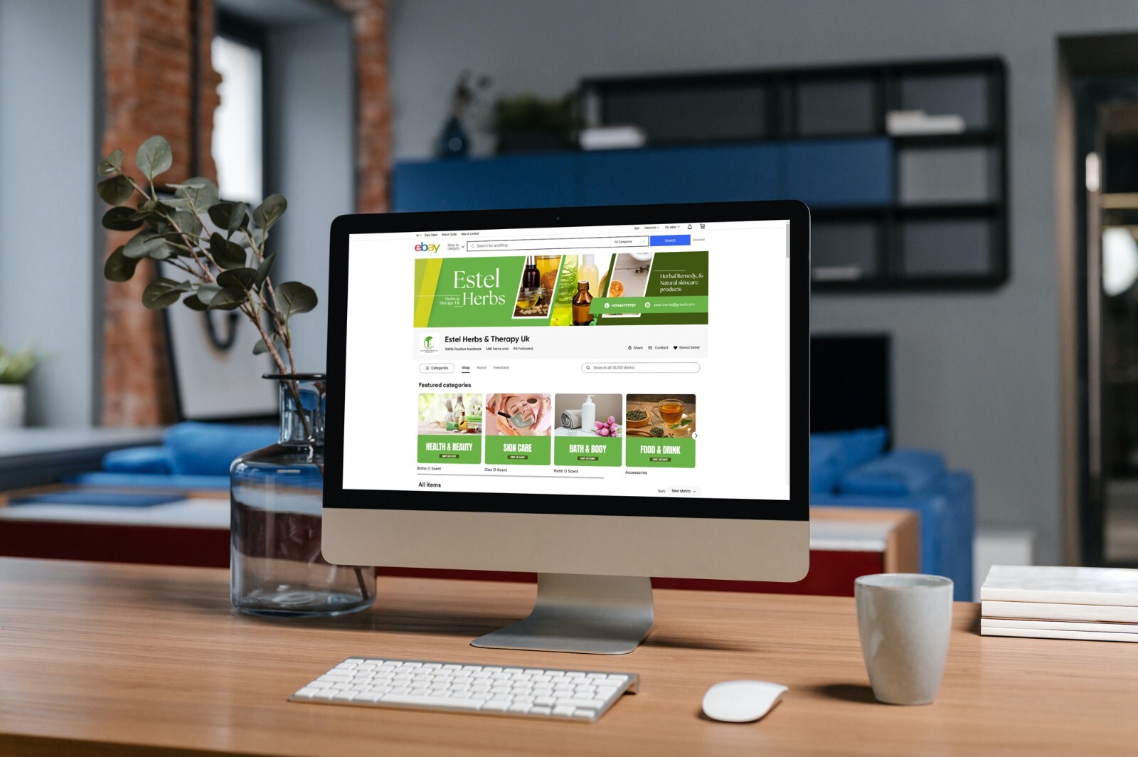 ebay store listing template logo design and 60 sec video Furniture Home interior