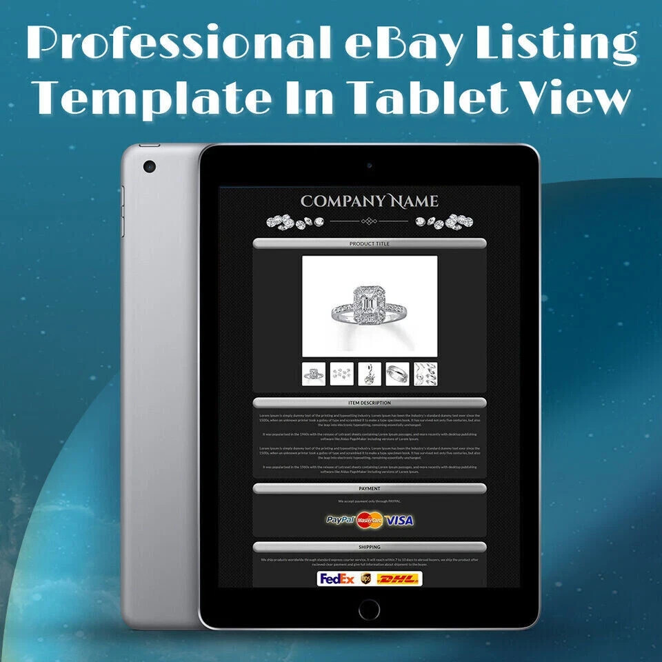 eBay Templates, Auction Mobile Responsive html Templates 2026 Ready for Jewelry