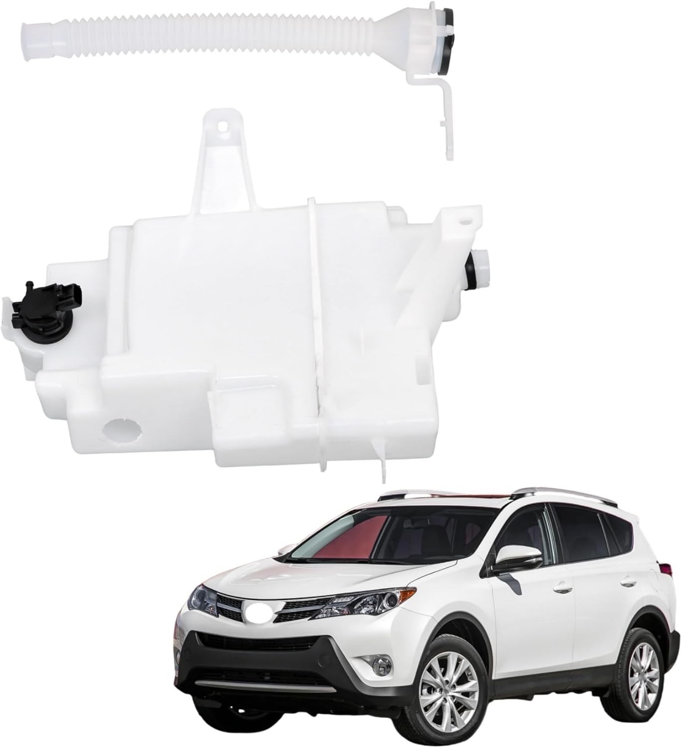 Windshield Washer Fluid Reservoir Tank w/ Motor Sensor Hole Tube RAV4 13-18 8531