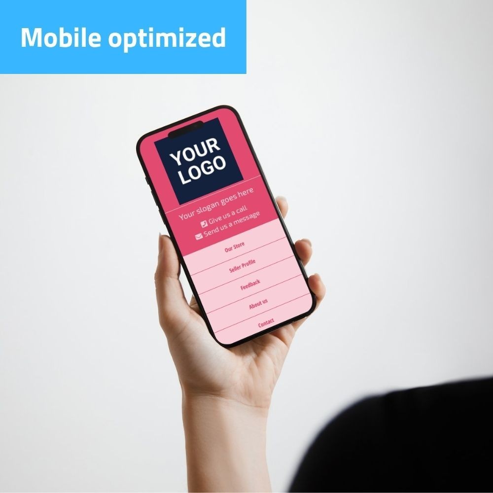 eBay Template – Responsive modern – pink – Mobile Optimized + Editor