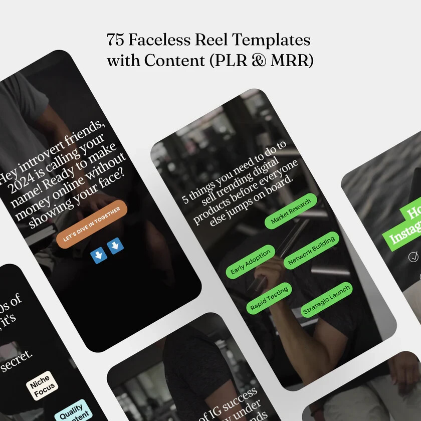 Ultimate Men Faceless Digital Mega Marketing Bundle with MRR & PLR – 75+ Reels