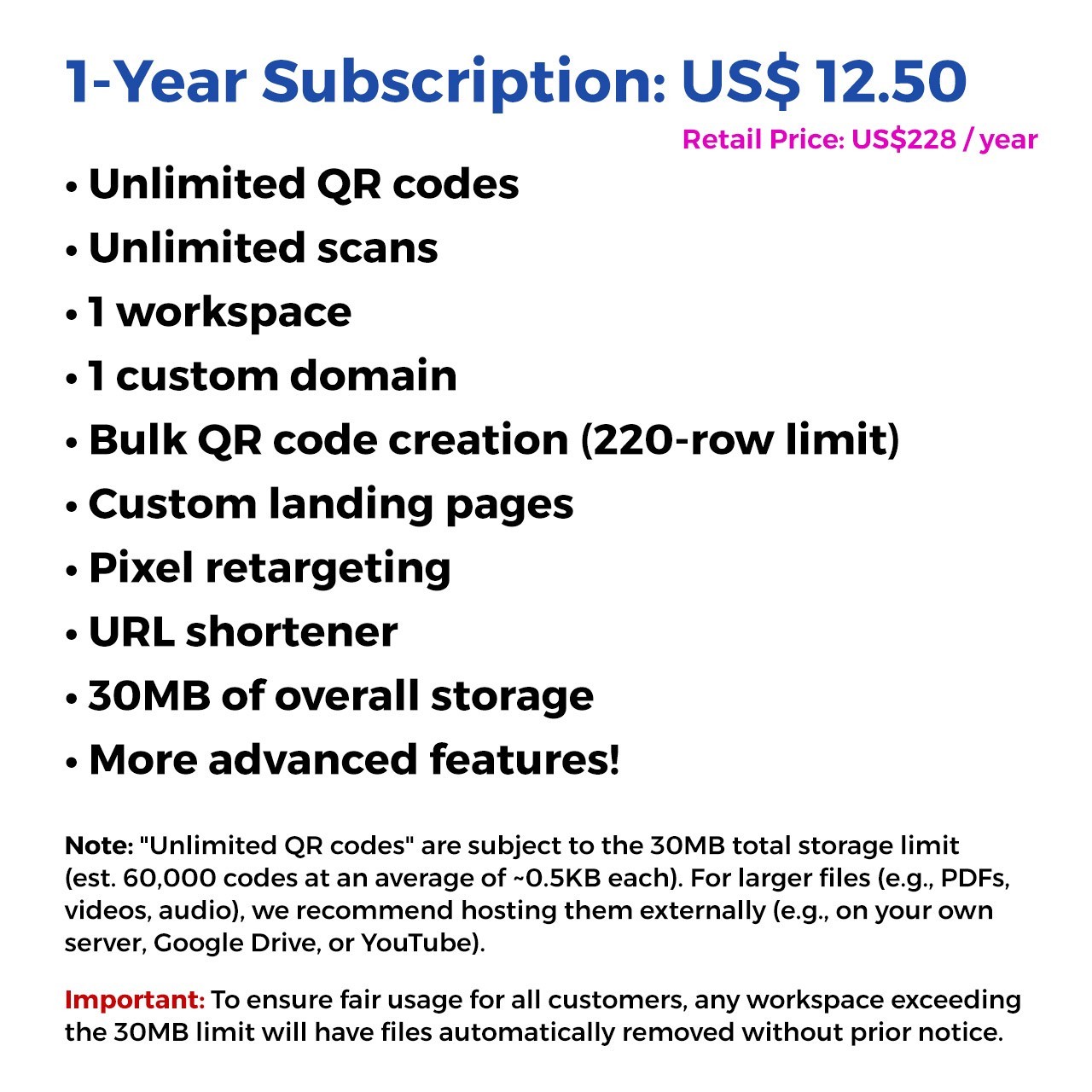 🥷 ElkQR ‒ 1-Year | Custom Dynamic QR Codes, URL Shortener, Landing Pages