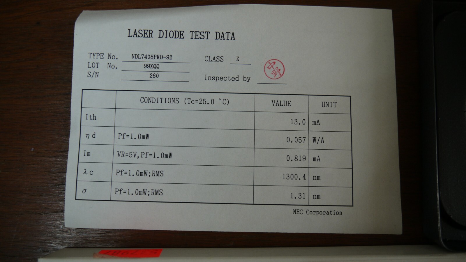 NEC NDL7408PKD-92 LASER DIODE COAXIAL MODULE WITH SINGLE MODE FIBER Japan