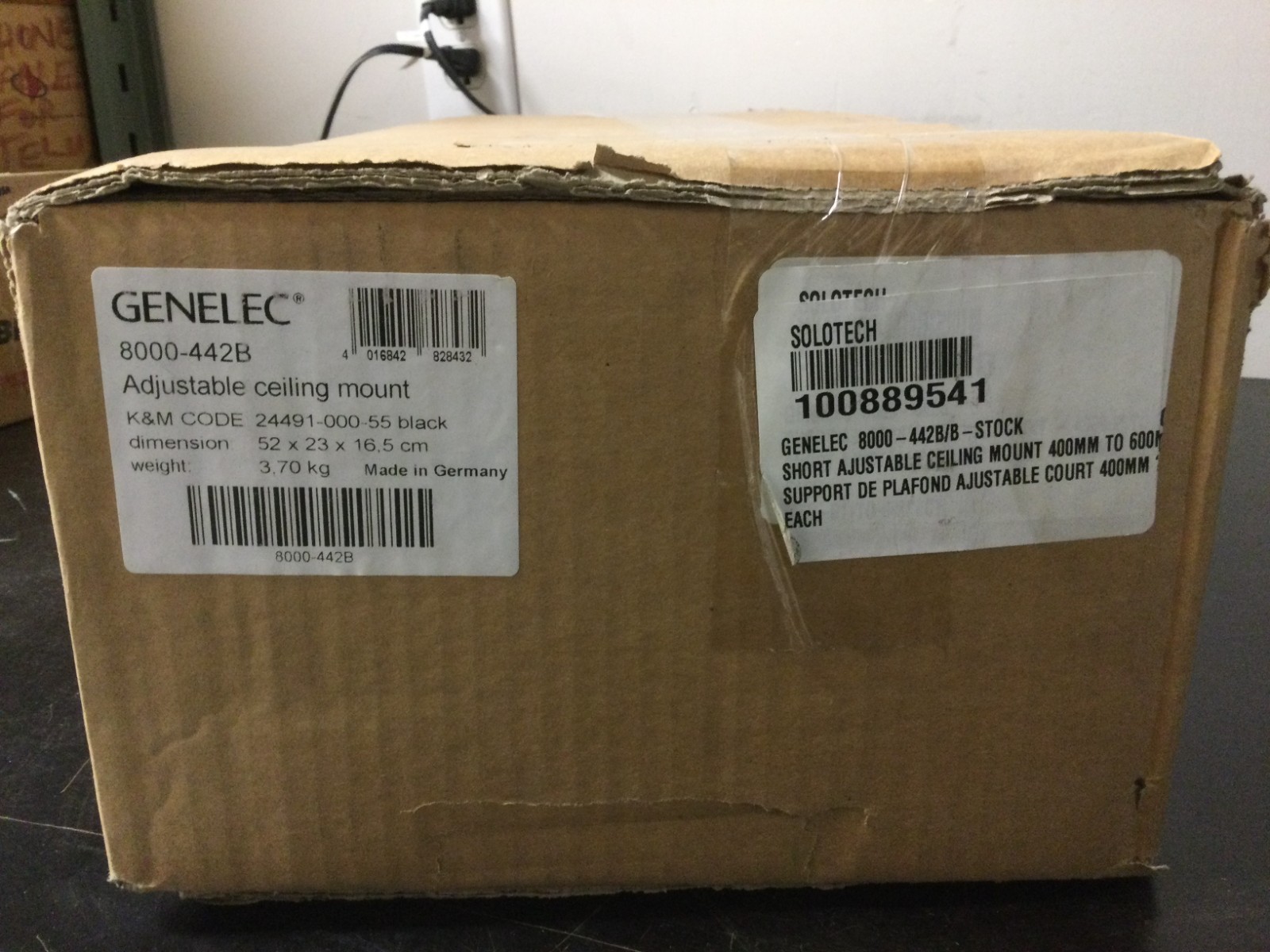 Genelec 8000-442B Adjustable Ceiling Mount Short Black 20kg Load NEW Open Box