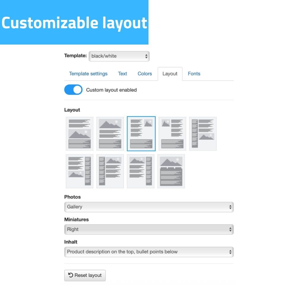 HTML eBay Template RESPONSIVE Classic + Editor