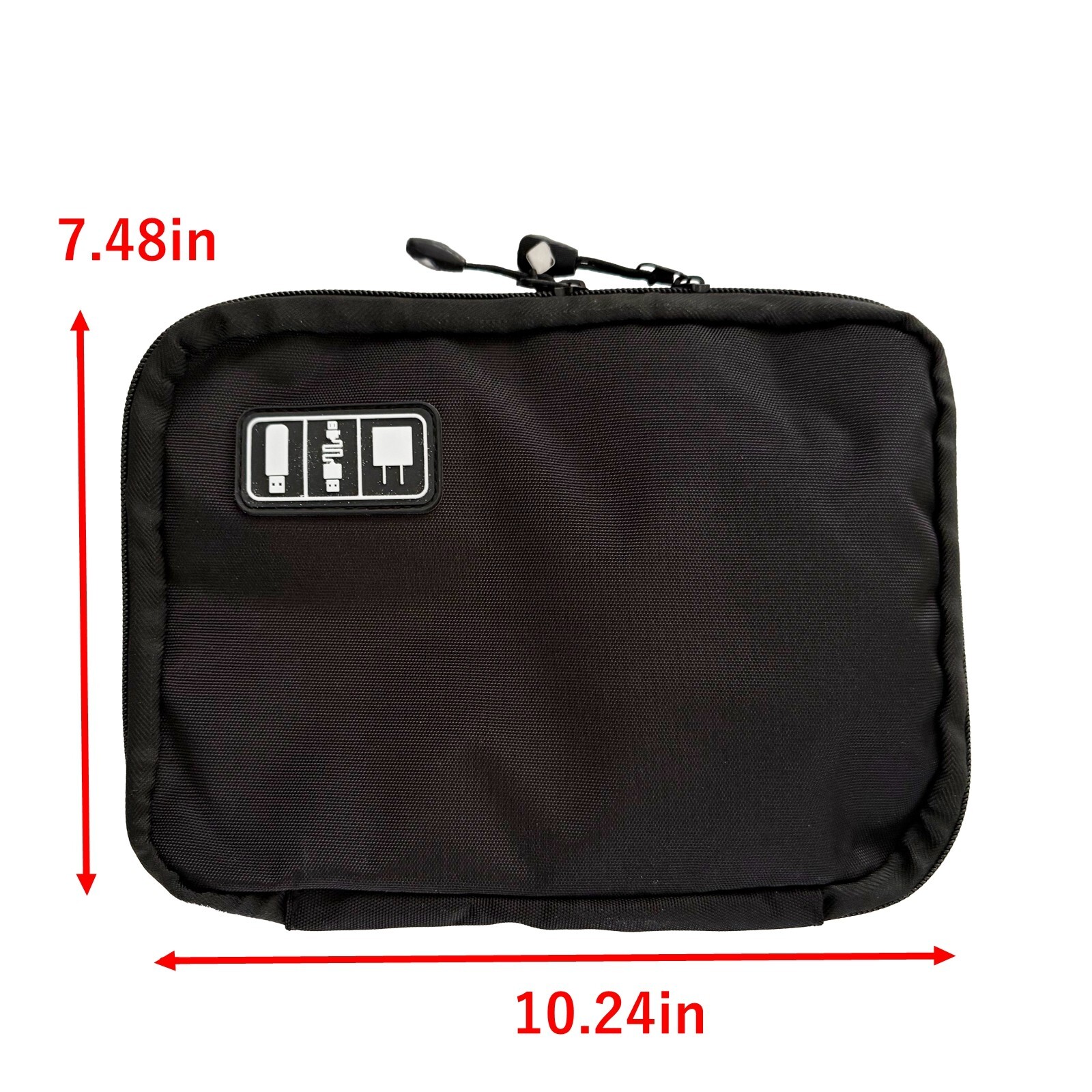 Storage Bag Mobile Phone Data Cable Portable Large Mesh Pocket Two-Way Zipper